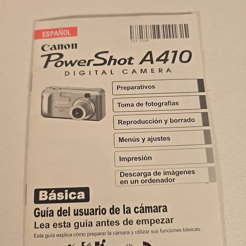 Original CANON Spanish‎ Instruction Manual For POWERSHOT A410 Digital Camera